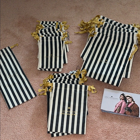Lee Sabough )87) pouches Striped Drawstring Bags new - Picture 1 of 11